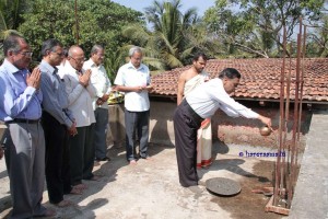bharathi college foundation laying pooja bya M Narayana Bhat DGM Corp Bank